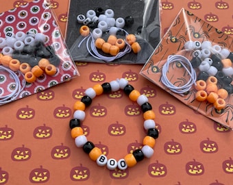 Individually Wrapped DIY Halloween Bracelet - Halloween Classroom Gift - Personalized Bracelet - halloween craft kit - trick or treat