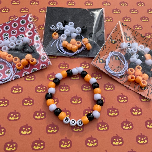 Individually Wrapped DIY Halloween Bracelet - Halloween Classroom Gift - Personalized Bracelet - halloween craft kit - trick or treat