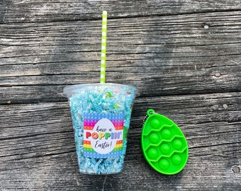 Easter Basket Stuffer - Bubble Popper Easter Favor - Fidget Toy Basket Filler - Pop It Keychain - Easter Candy - Egg Hunt Favor