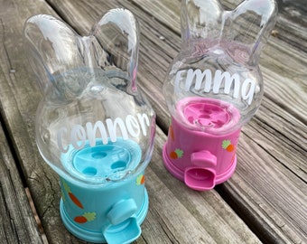 Bunny Shaped Candy Dispenser - Mini Easter Gumball Machine - Easter Basket Stuffer - Kids Basket - Personalized Easter Gift