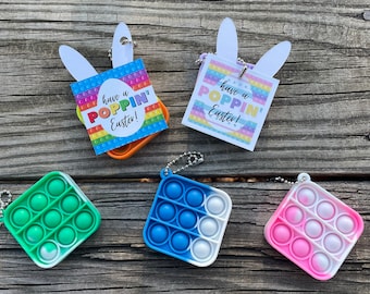 ASSORTED Easter Pop It Fidget Toy Keychain - Kids Activity - Popper Fidget Toy - Bubble Popper - Easter Basket Filler - Egg Hunt