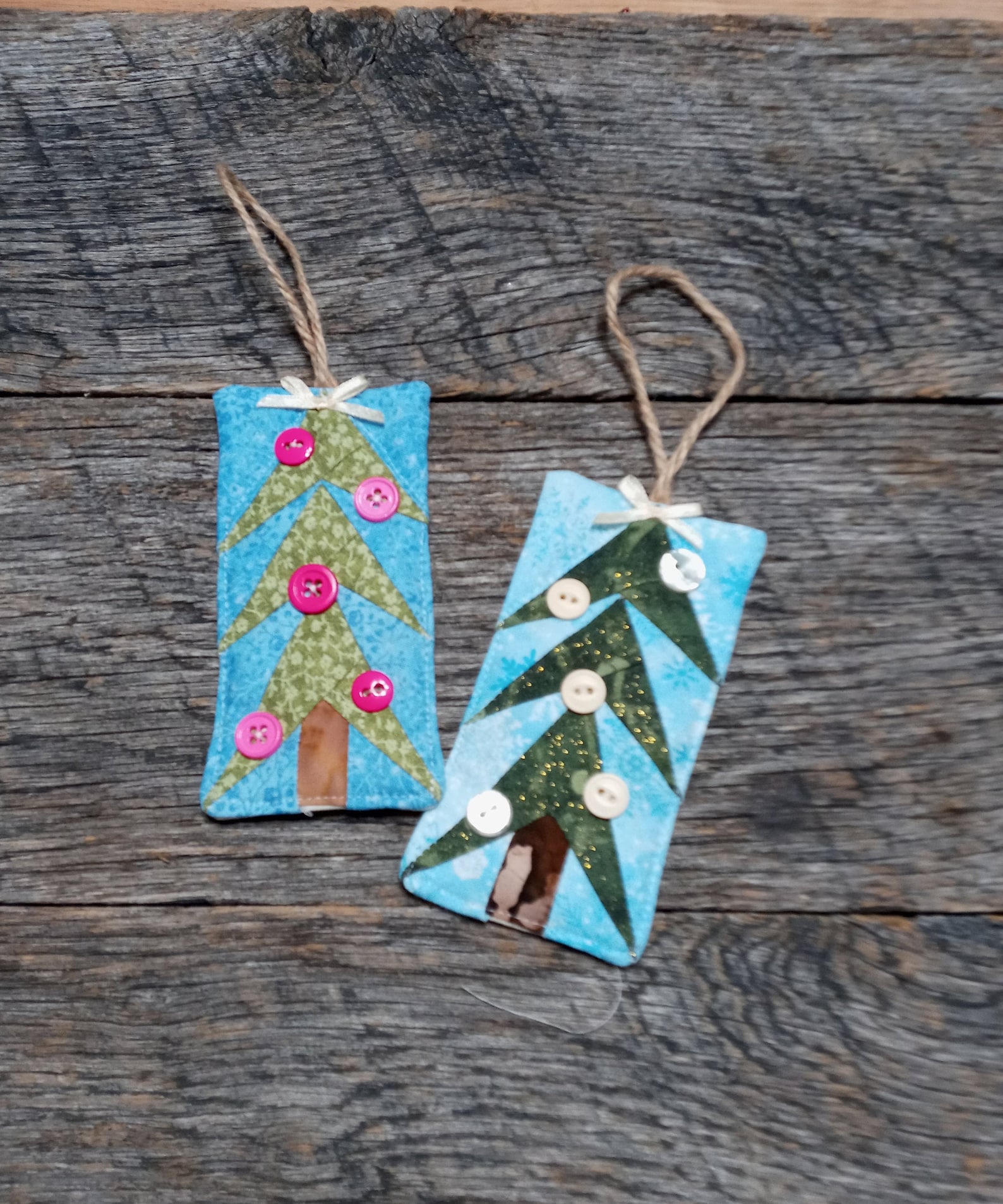 Quilted Christmas Tree Ornaments. Handmade Quilted Christmas Etsy