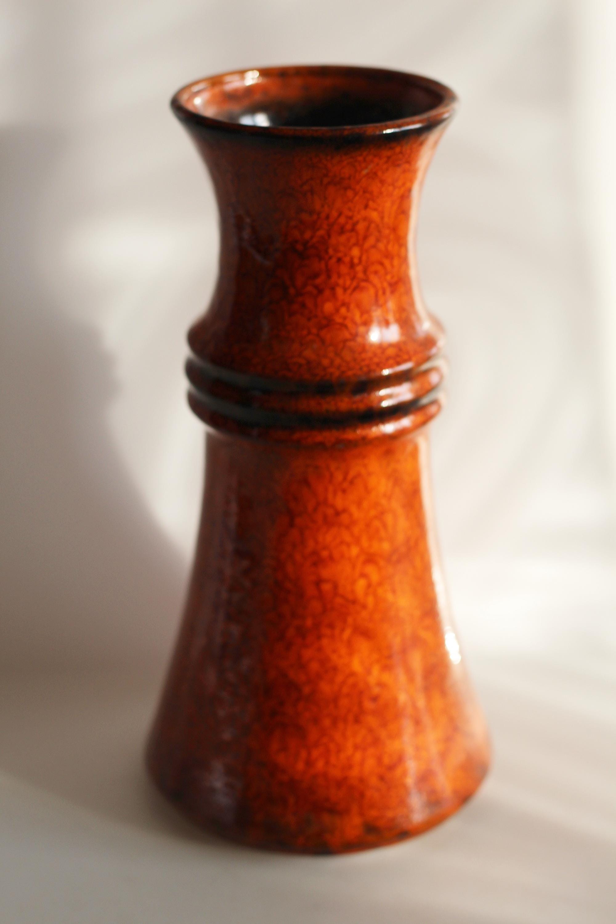 ゆううつ様fat lava JASBA N602-12-14 Fat Lava Vase West German Pottery, Jasba N602 12 25, Orange