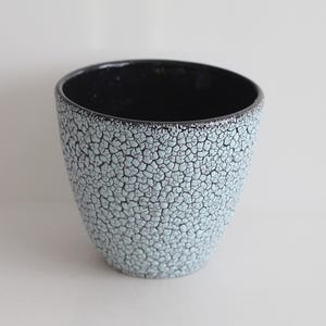 Jasba: Light blue planter, Decor Cortina, Schrumpfglasur, WGP, West German Pottery, Fat Lava