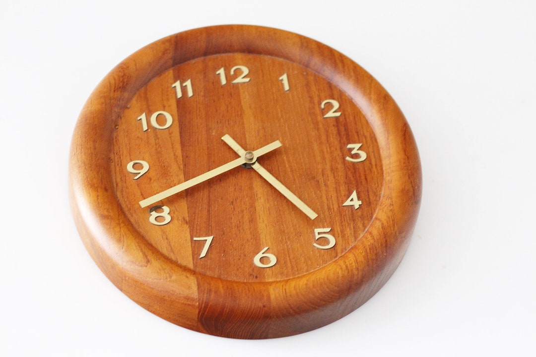 Westminster Clocks Copenhagen Teak Wall Clock, Made in Denmark, MCM