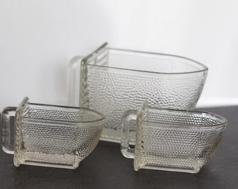 Container boxes, drawers, pressed glass,  storage - Set of 3
