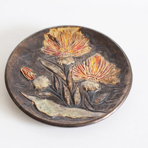 West German Fat Lava Wallplate by Ruscha - Sunflowers
