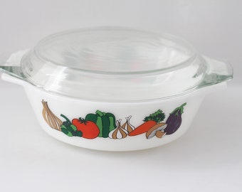 PYREX England:  lidded casserole,  oven proof, bowl, vegetables