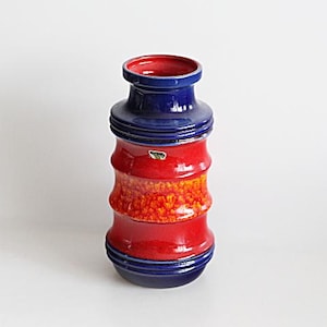 Scheurich: Vase 266-28  West German Pottery Mid Century Fat Lava Pagode