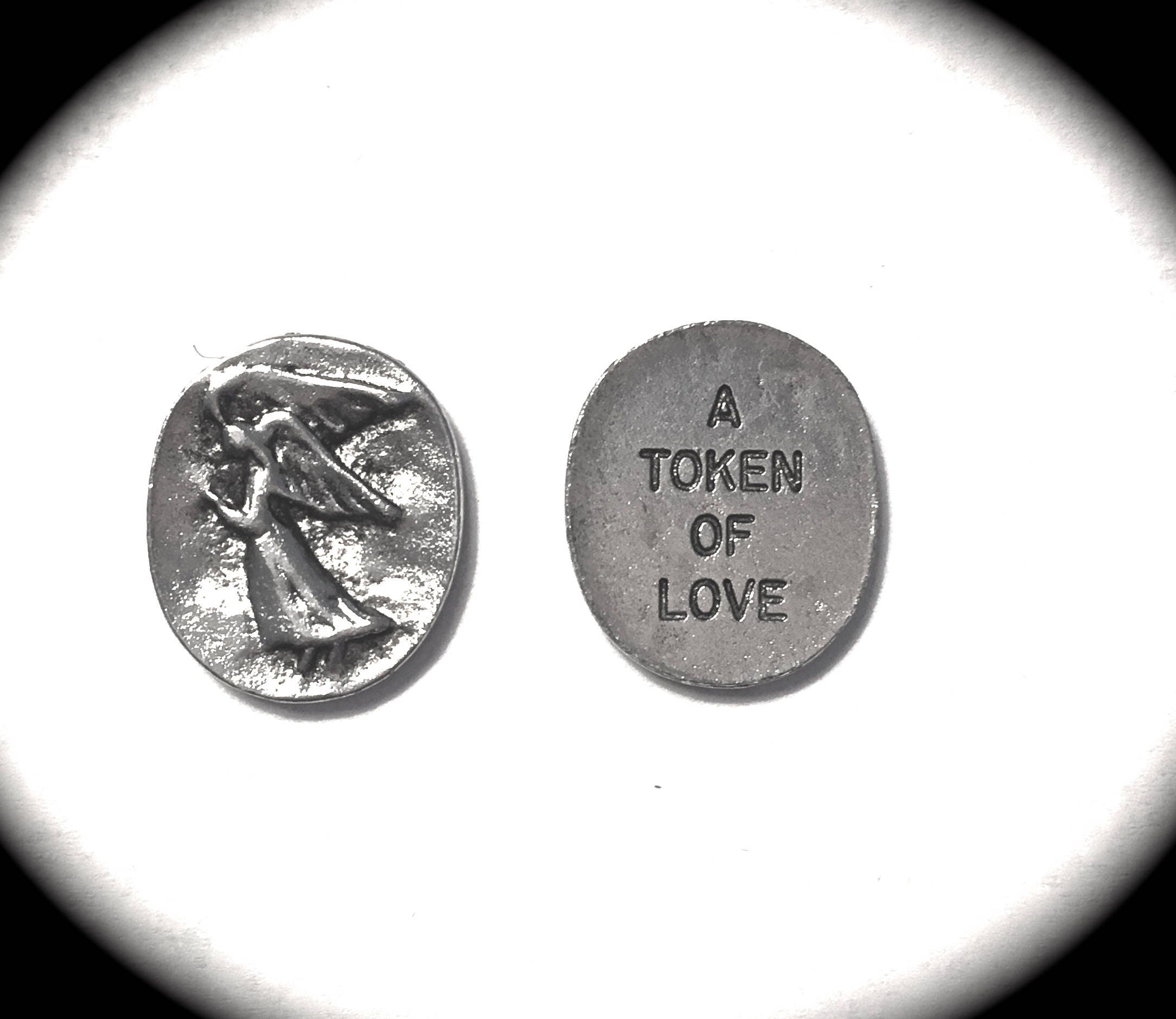 ANGEL POCKET Tokencharma Token of Love Engraved Etsy