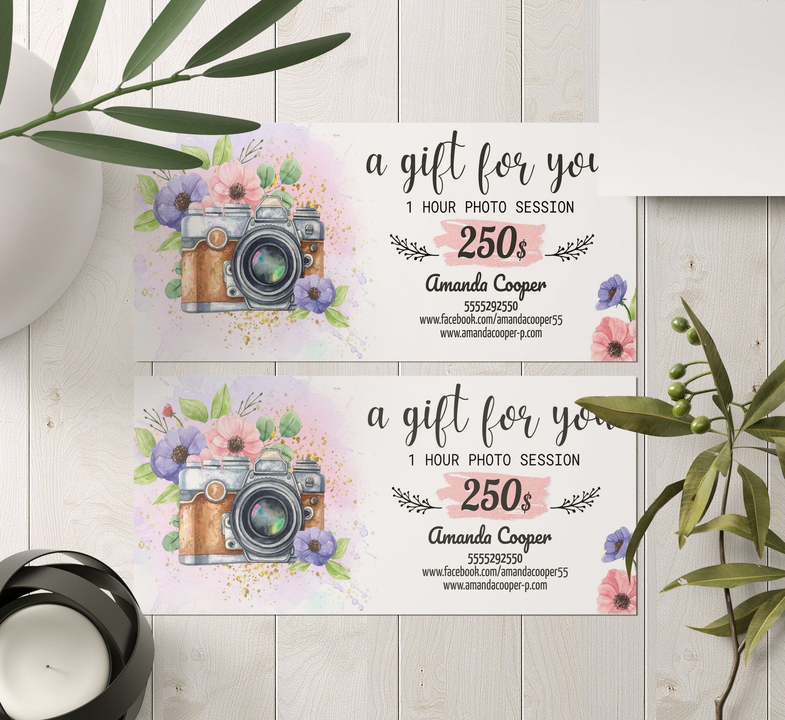 Photo session gift card Photography Gift Certificate Etsy