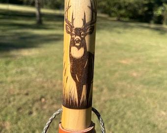 White Tail Deer, Natural Earth Tones Walking Stick, Hiking Staff, Handmade Personalized Gift