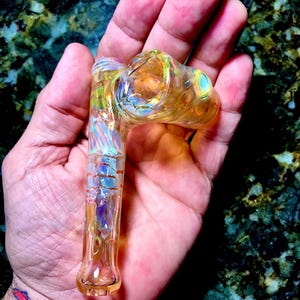 工芸品 Gold blue lumpy pipe Heady Saxophone Sherlock – Tako Glass