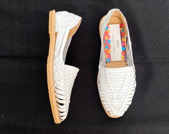 white mexican sandals