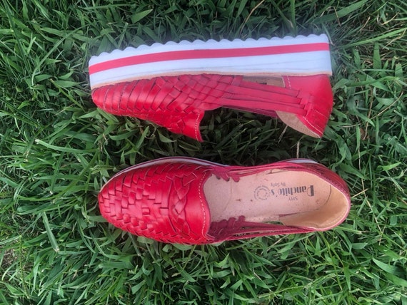 red mexican huaraches