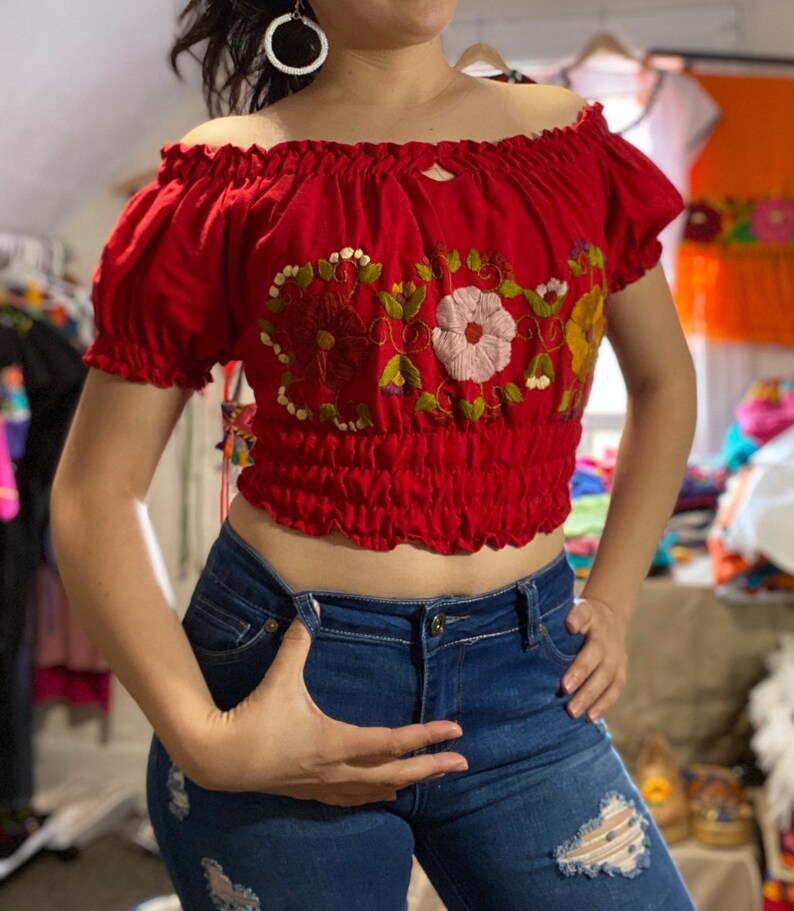 Dia Hand-Embroidered Crop Top