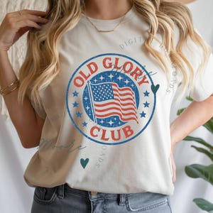 Old Glory Club, Fourth of July, Digital Download, PNG