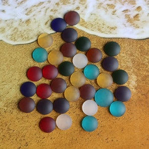 34 pcs Tumbled Colorful Cabochons Sea Glass. 15mm perfect for Jewelry, Crafts, Mosaics, Table Scatter #cc1