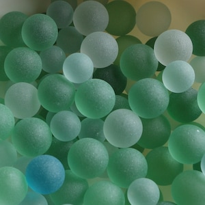 30 pcs Mixed Sizes 12mm-16.5mm Soothing Ocean Aquatic Colors Sea Glass Balls, Marbles Glass Beads, Tumbled
