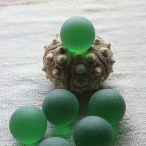 3 pcs EXTRA LARGE Emerald Green Sea Glass Marbles, Balls 24mm Tumbled Sea Glass