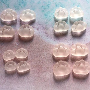 16 pcs Tumbled Sea Beach Glass, Chunky Pinky Peach Paw Prints Unique pcs. Fish Tank Fun or Mosaics, Crafts, Jewelry #SGR2 OOAK