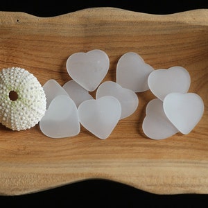 10 piezas de corazones de cabujón pulido color escarcha, 29-30 mm. Para bodas, joyería, manualidades, colgantes, mosaicos y decoración de mesa #ch6