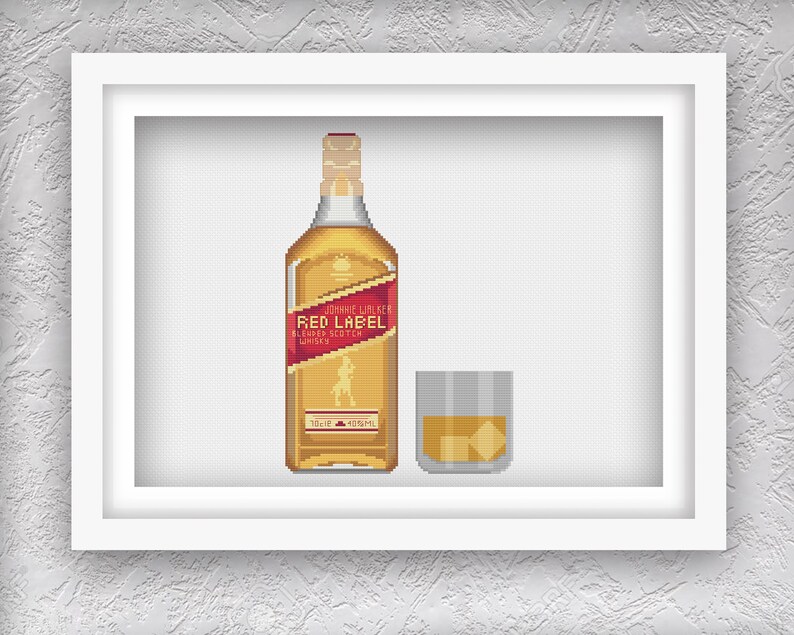 Johnnie Walker Cross Stitch Pattern: Scotch Whiskey Bottle (PDF Pattern) image 6