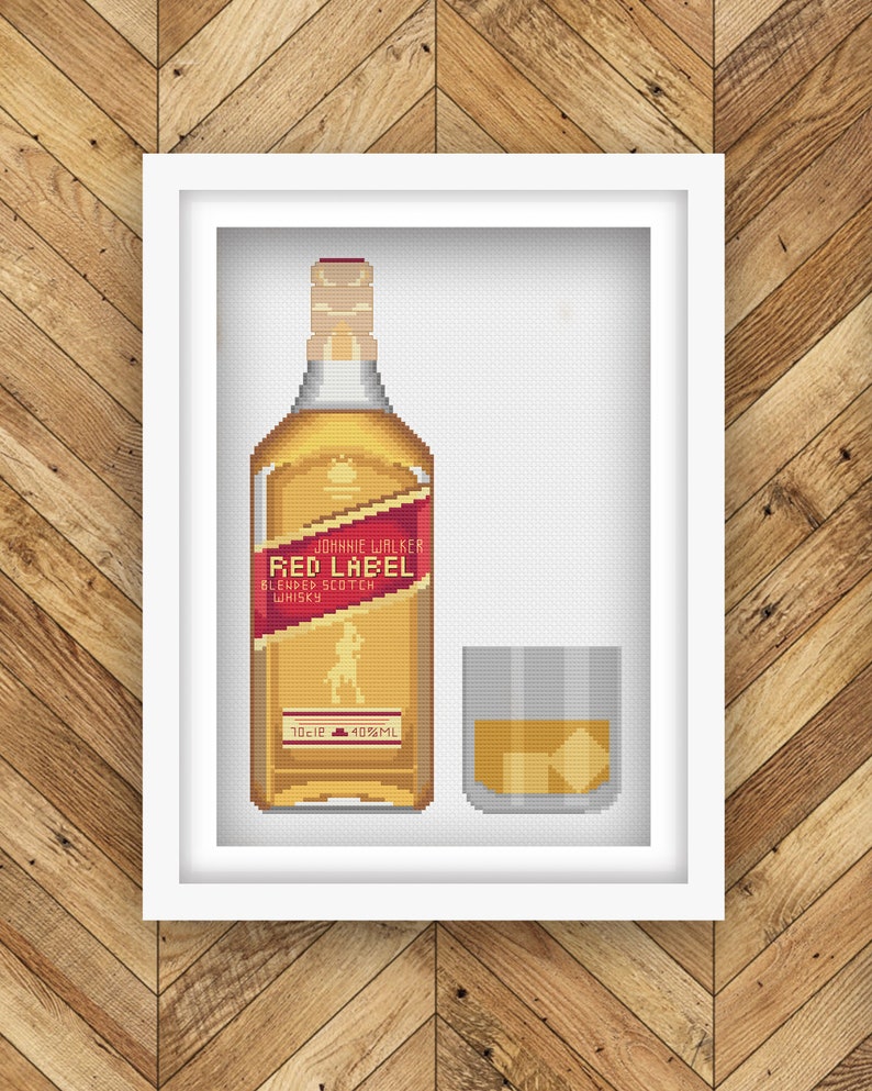 Johnnie Walker Cross Stitch Pattern: Scotch Whiskey Bottle (PDF Pattern) image 5