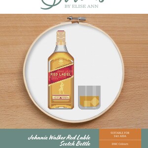 Johnnie Walker Cross Stitch Pattern: Scotch Whiskey Bottle (PDF Pattern) image 2
