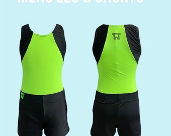 mens gymnastics choose your colors leotard and shorts