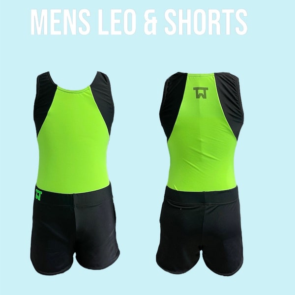 mens gymnastics choose your colors leotard and shorts