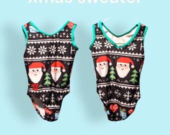 Christmas sweater gymnastics leotard