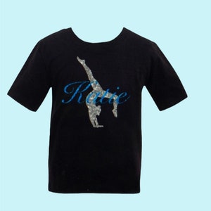 Lpersonalized gymnast glitter tee