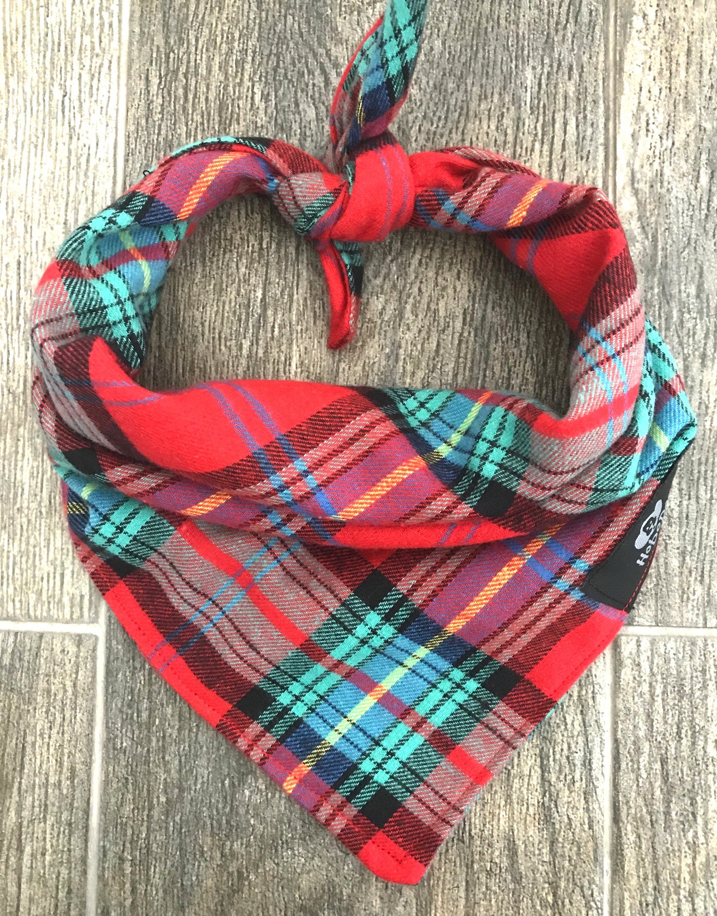 Red Blue Plaid Bandana Plaid Dog Bandana Flannel Dog Etsy