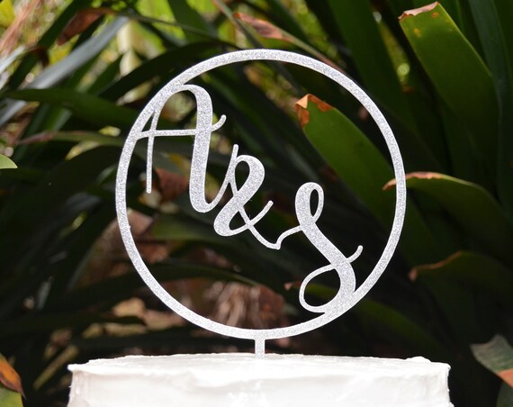 Name Initials Cake Topper - Wedding Custom Personalized Name Cake Topper