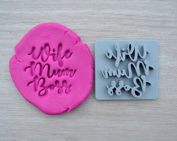 Wife Mum Boss Imprint Cookie/Fondant/Soap/Embosser Stamp