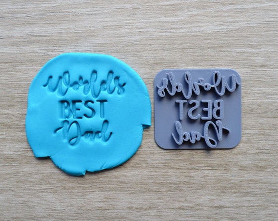 Worlds Best Dad Imprint Cookie/Fondant/Soap/Embosser Stamp