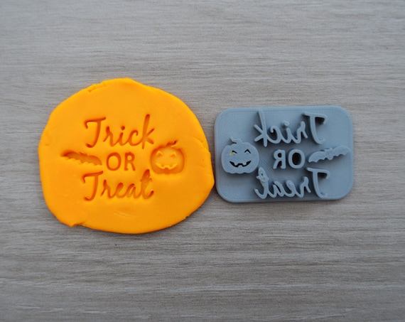 Trick Or Treat Imprint Cookie/Fondant/Soap/Embosser Stamp