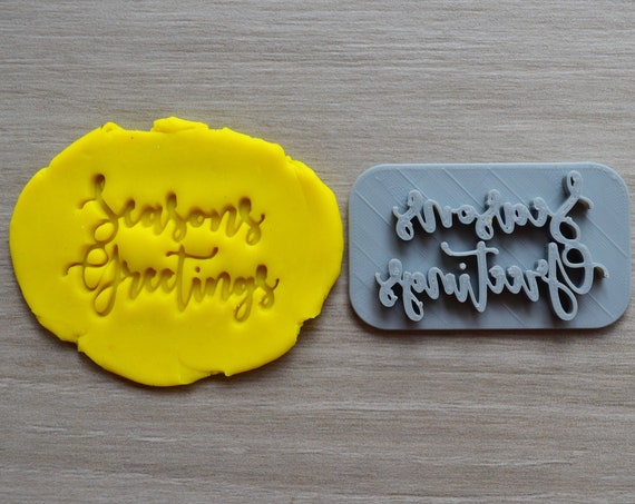 Seasons Greetings Imprint Cookie/Fondant/Soap/Embosser Stamp