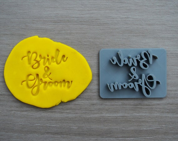 Bride & Groom Imprint Cookie/Fondant/Soap/Embosser Stamp
