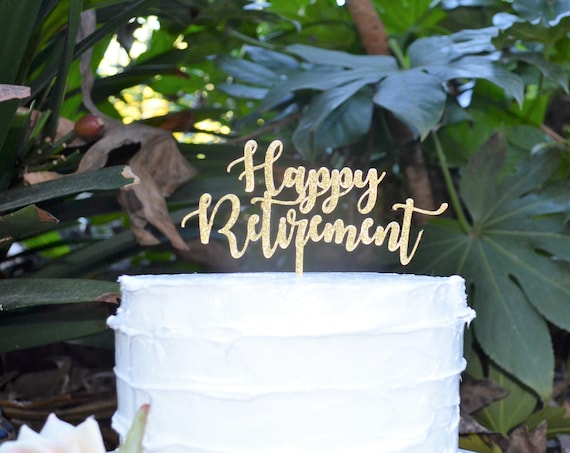 Happy Retirement Font 2 Cake Topper - Assorted Colours