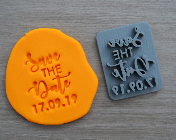 Save The Date Custom Date Imprint Cookie/Fondant/Soap/Embosser Stamp