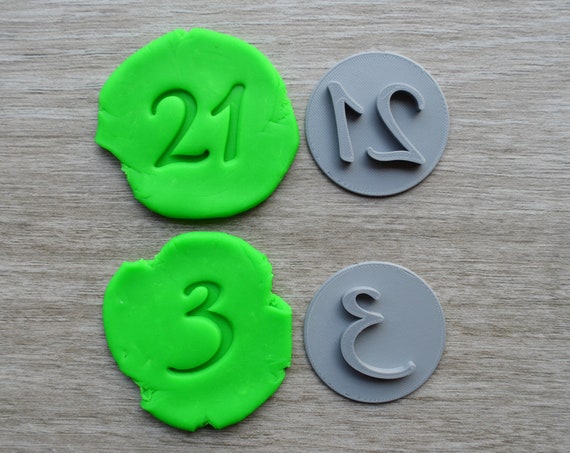 Custom Number Cookie Fondant Embossing Stamp Personalised Number 1-99 option