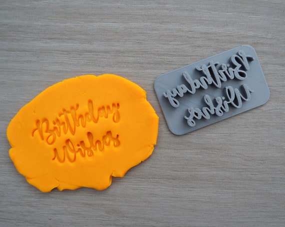 Birthday Wishes Imprint Cookie/Fondant/Soap/Embosser Stamp