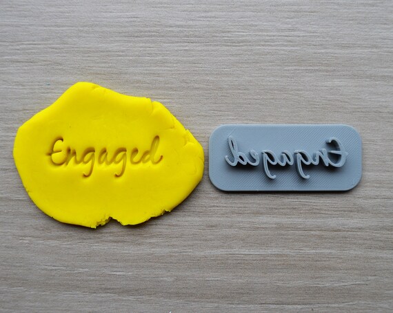 Engaged Font 3 Imprint Cookie/Fondant/Soap/Embosser Stamp