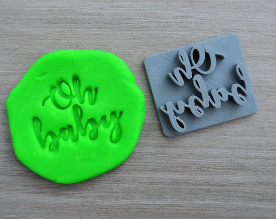 Oh Baby Font 2 Imprint Cookie 4.5cm/Fondant/Soap/Embosser Stamp
