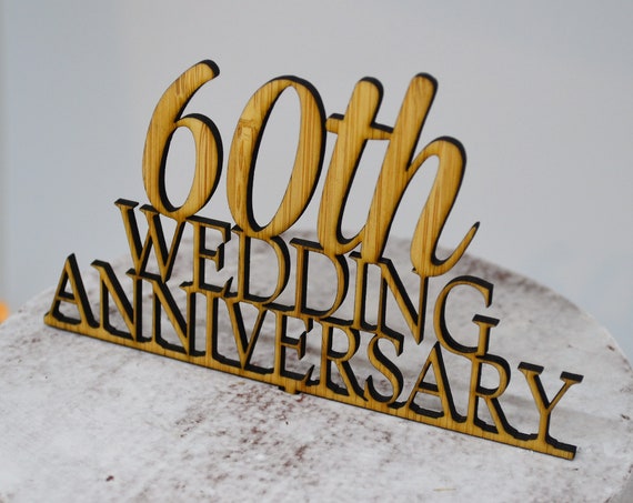 60th Wedding Anniversary Cake Topper