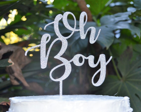 Oh Boy Cake Topper Font 2 - Baby Shower Cake Topper - Baby Boy Cake Topper
