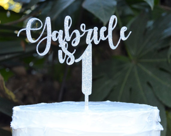 Age 1 Custom/Personalized Name Birthday Cake Topper - Assorted Colours