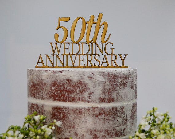 50th Wedding Anniversary Cake Topper